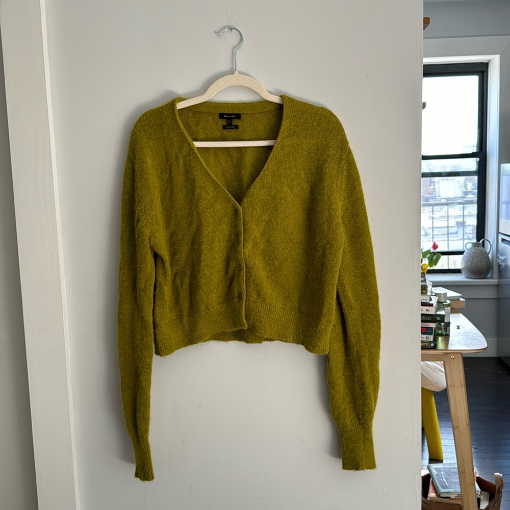 Green Massimo Dutti cardigan, size large